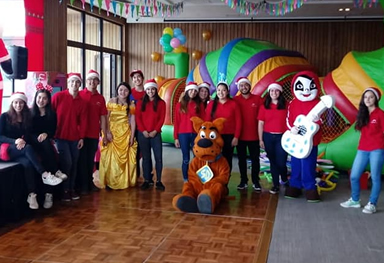 Equipo e evento navideño Cabañas del Lago Puerto Varas